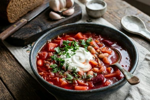 Борщ без м’яса: пісний рецепт з буряком і квасолею