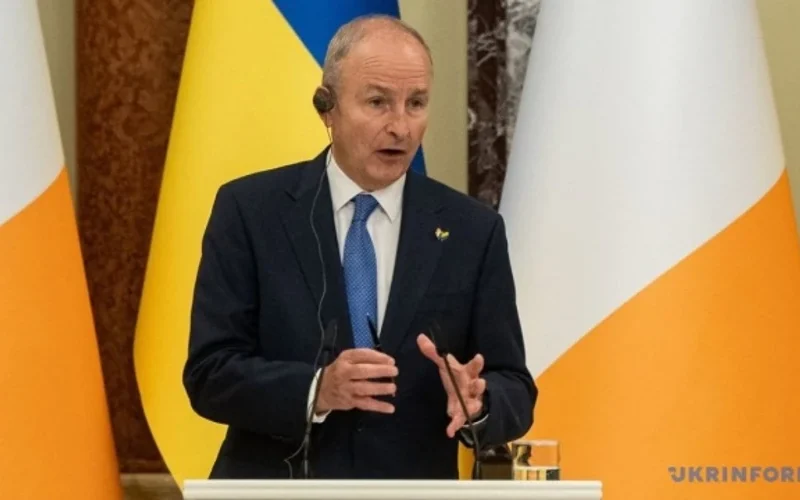 Прем'єр-міністр Ірландії Мікхол Мартін під час зустрічі з президентом України Володимиром Зеленським у Києві