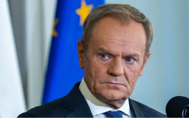 Дональд Туск під час пресконференції в Люблінському воєводстві 30 липня 2026 року