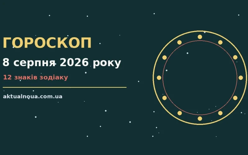 Зодіакальні знаки на тлі ранкового неба, гороскоп на 8 серпня 2026 року