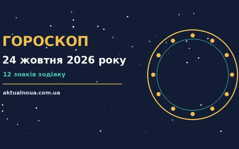 Сторінка гороскопу на 24 жовтня 2026 року з символами знаків Зодіаку та затишним осіннім настроєм